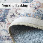 Washable 4x8 Hallway Area Rug: Vintage 8ft Water Resistant Soft Runner Rug for Entry Kitchen Non Slip Wide Low Pile Carpet for Living Room Bedroom Thin Floor Mat for Bathroom Dining Room(Brick,4x8)