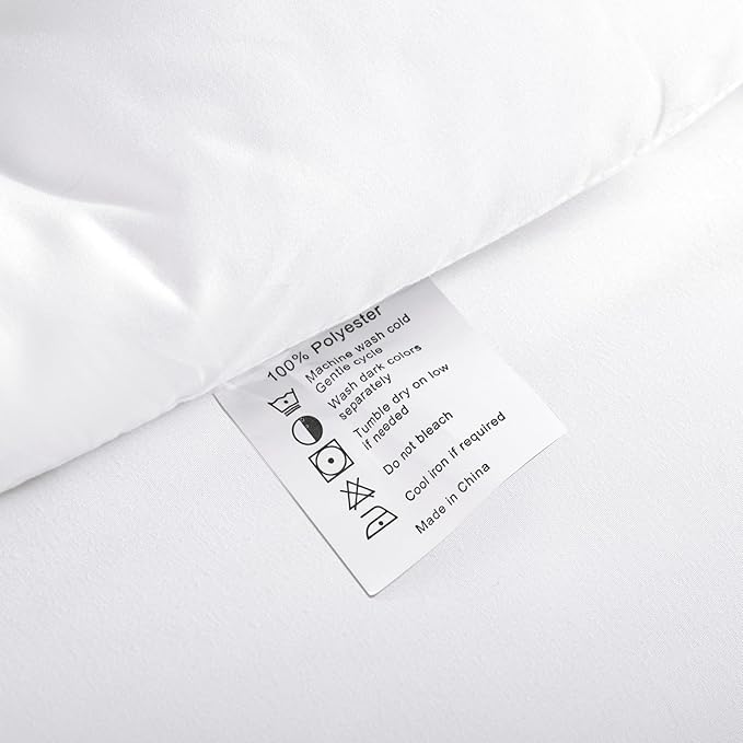 ROSGONIA King Size Comforter Set White, 3pcs(1 Boho White Comforter King & 2 Pillowcases) All Season Bedding Lightweight Hotel Bedspread Blanket