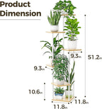 Bamworld White Plant Stand Indoor 6 Tier Metal Plant Shelf for Multiple Plants Tall Flower Stand for Patio Garden Balcony Living Room Bedroom