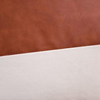 Tosewever Faux Leather/Cotton Throw Pillow Covers, Set of 2 Modern Country Farmhouse Decorative Luxury Boho Pillowcases for Bedroom Living Room Couch Bed Sofa Home Decor (Brown/White, 18" x 18")