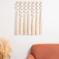 RUIZHIXUAN Macrame Wall Hanging Macrame Ball Wall Hangings Tapestry Cotton Textile Boho Wall Decor Art Bohemian headboard Handwoven 23.6" Wx30 L (white)