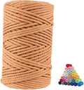 FLIPPED 100% Natural Cotton Macrame Cord,5mm x110 Yards Macrame Cords Colored Cotton Macrame Rope Craft Cord for DIY Crafts Knitting Plant Hangers Christmas Wedding Décor（Coffee）