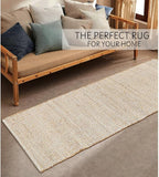Savi Home Jute Cotton Handwoven Runner Rug 24"x72" - Natural Fiber Rustic Farmhouse Runner Rug - Vintage Boho Decor for Bedroom, Dining Room, Hallway & Office