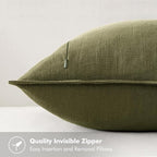 MIULEE Decorative Linen Pillow Covers 20x20 Inch Green Boho Farmhouse Neutral Couch Throw Pillows for Bed Pack of 2 Accent Outdoor Pillowcase Modern Sofa Cushion Livingroom Home Decor
