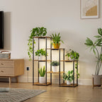 Bstrip Plant Stand Indoor with Grow Light, 33" High Indoor Plant Shelf, 7 Tier Flower Stand with Plant Light Full Spectrum, Metal Plant Holder with Light, laddered Plant Rack for Home, Corner