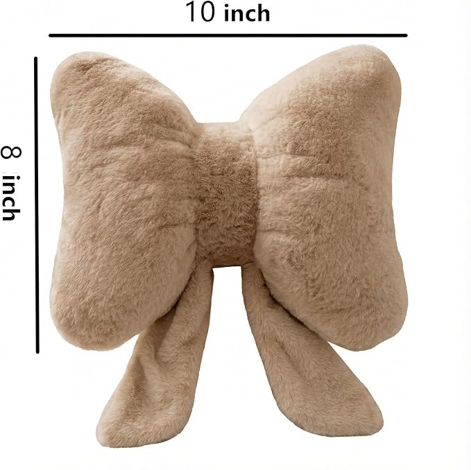Bow Pillow Throw Pillows Butterfly Shaped Decorative Cute Pillows for Bed Sofa Cute Home Decorr,Coffee 10 * 8inch