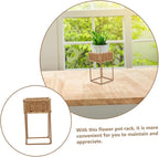 Cabilock Rattan Planters Boho Style Plant Stands Decorative Flower Pot Display Wicker Plant Shelf Indoor Outdoor Home Decor