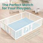 Baby Play Mat for Floor,Extra Large 59"×71" Playpen Mat for Tummy Time,Thicker Padded Elasti Foam Activity Mats,Water Repellent Ultra Soft Velvet,Non-Slip Backing Safe（Light Blue）
