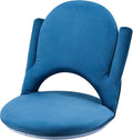 Nnewvante Floor Folding Chair Armrest, 42 Position Back Support Adjustable Floor Seat Washable Stackable Cushion for Class Meditation Playing Adults Kids,Ctystal Velvet Navy Blue