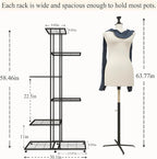 Plant Stand Indoor Outdoor Plant Stands for Patio 6 Tier Tall Plant Stand Metal Flower Shelf Multilayer Flower Holder Modern Black Corner Decoration Racks for Gardern,Balcony,Hallway (6-Tier)