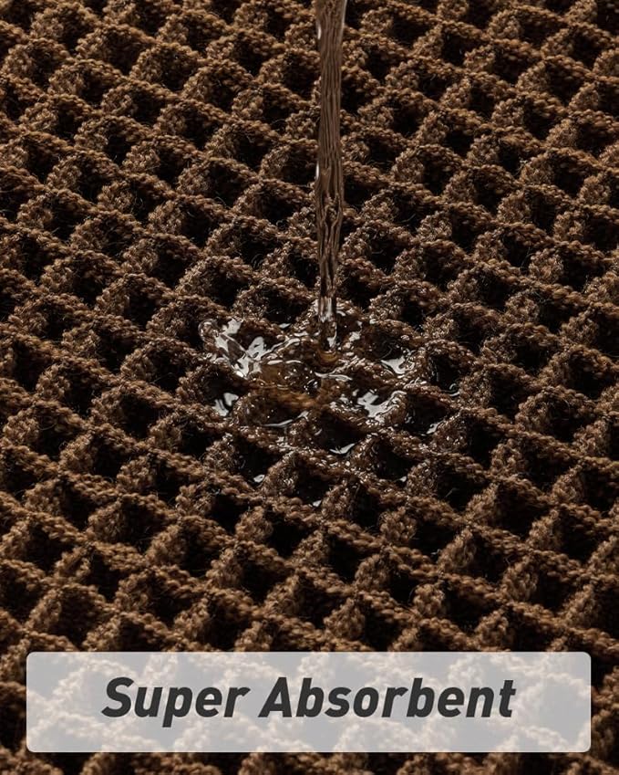 Upgraded Waffle Runner Rug Super Absorbent Non Slip Bath Mats for Bathroom Machine Washable Bathroom Runner Rug with Tassels, Ideal for Hallway Bedroom Laundry Room, 2' x 6' (24" x 72"), Terracotta