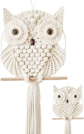 Achart Owl Macrame Wall Hanging-Hand Woven Boho Tapestry-Macrame Wall Decor -Owl Decor for Bedroom, Living Room, Nursery (Beige-L&S)