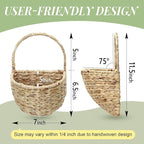 Woven Wicker Wall Hanging Basket Storage for Garden,Hanging Basket,Wall Hanging Baskets for Decorative Plants And Flowers,Semiround,Set of 2