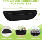 Riare 6 Pack 24 Inch Black Felt Window Box Liners- Fabric Trough Planter Basket Liners Replacement, Non-Woven Hanging Plant Liner for Wall Hanging Basket, Garden Fence Railing (Avoid Bird Nesting)