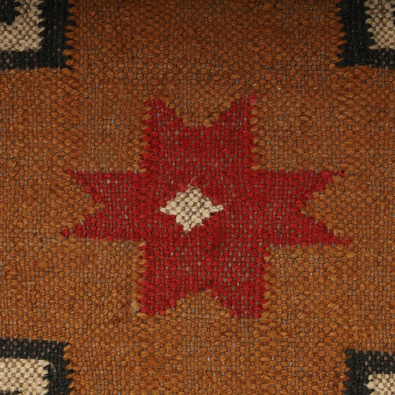 Indian Jute Pillow Covers Handwoven Rug Cushion Covers, Kilim Pillow Cases 18x18 Inches, Boho Home Décor, Vintage Oriental Decorative Throw Pillows Cover - color: Pattern 03