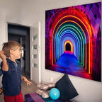 Avinyl Blacklight 3D Wall Tapestry for Bedroom, Glow in the Dark Funny Posters Tapestries for Gamer Teens, UV Reactive Cool Backdrop for Living Gaming Room Dorm Festival Decor 51in X 60in