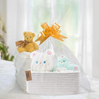 COMFY-HOMI 13" x 8.5" x 5.1" Storage Baskets for Organizing | Cotton Rope Woven Basket | Toy Storage Bin Box | Basket for Shelves, Closet Organizer Bin, Decorative Closet Shelf, 1 Pack, All white