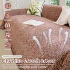 ROOMLIFE Pink Couch Covers for 3 Cushion Couch Sofa, Chenille Sofa Couch Slipcover Sectional Sofas Covers with Tassel, Washable Soft Breathable Furniture Protector Cover for Living Room, 71''X150''