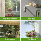 6 Inch 2 Pack Heavy Duty Outdoor Plant Hangers for Hanging Baskets, Iron Hanging Plant Brackets, Metal Plant Wall Hooks for Lantern, Bird Feeder, Windchime, White