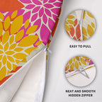 Yellow Orange Pink Pillow Covers 22X22 Inch Set of 2, Modern Dahlia Floral Print Decorative Throw Pillow Covers Outdoor Farmhouse Cushion Case for Home Couch Sofa Bed Decoration