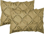 Elegant Comfort 2-Pack Sham Set Pinch Pleat Design, 1500 Premium Hotel Quality Microfiber, Stylish Design-Easy Care, Wrinkle and Stain Resistant, 2-Piece Sham Set, Pleated King, Taupe