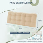 downluxe Outdoor Bench Cushion for Patio Furniture, Water Resistant Tufted Overstuffed Porch Swing Cushions, Thick Outdoor Loveseat Cushions, 48" X 18" X 5", Beige, Set of 1