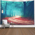 EMMTEEY Autumn Forest Tapestry Autumn Forest Road Red Leaves Tapestry for Girls Bedroom 60X50 Tapestry Present for Friends Families