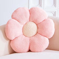 Pink Flower Decorative Throw Pillows, Cute Daisy Shaped Plush Aesthetic Pillow, Soft 19.6" Floor Seat Cushion