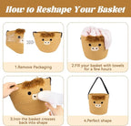Woven Hanging Basket, Highland Cow Cotton Rope Hanging Wall Basket，Cute Brown Basket for Plants Toys Remotes, Decorative Basket for Porch Living Room Bedroom Entryway (7.8x7inch)