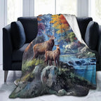 Animal Throw Blanket Soft Flannel Blanket 60"x50" in Bed Blanket Home Decor for Room Sofa Couch All Season
