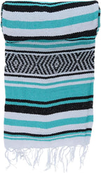 BlackCanyon Gear Falsa Blanket Rolled Cotton Blend OL124 Mexican Style Saddle Yoga Beach Blanket Aztec Throw Colorful Serape - 4FT x 6FT