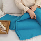 Turquoise Full Size Throw Blanket - Lightweight Breathable Summer Soft Blanket of Polyester Imitation Cotton for Anti-Static,Luxury Throws for Bed, Couch and Sofa,Cozy Decorative Blankets