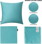 Thmyo 4-Pack 100% Cotton Comfortable Solid Decorative Throw Pillow Case Square Cushion Cover Pillowcase Sublimation Blank Pillow Covers DIY Throw Pillowcase for Sofa Bedroom(18x18 inch/ 45x45cm,Green)