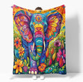 Elephant Blanket Flower Bed Blankets Bohemian Hippie Boho Gifts for Women Kids Girls Mom Bedroom Living Room Birthday Mother's Day Decor Soft Cozy Lightweight Plush Throw Blankets 70"x80"