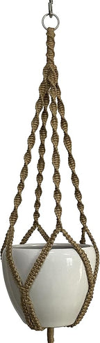 4 Legs Natural Hemp Rope Macrame Plant Hangers Hanging Planter Holders Haning Baskets, 48-inches for 10-12" Pot (Light Brown-Hemp)