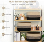 Cotton Rope Storage Basket, 15x10x9 Inches, Woven Basket for Shelves, Clothes, Towels, Books, and Laundry, Gradient Black/Brown (1 Pack)