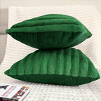 2 Pack 26x26 Pillow Cover Velvet Pillow Covers, Faux Fur Square Throw Pillow Covers for Living Room Decorations Throw Pillow Case, Throw Pillow Cover Cushion Cover for Sofa Bedroom Car, Dark Green