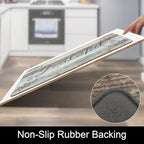 HEBE Anti Fatigue Kitchen Mat Set of 2 Non Slip Cushioned Kitchen Mats for Floor Waterproof Farmhouse Kitchen Rugs and Mats Set Comfort Standing Desk Mat Carpet for Sink,Office,Laundry
