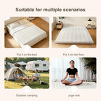 Premium Foam Japanese Futon Floor Mattress Queen Size 60"x 80",100% High Density Foam Comfortable Floor Mattress,3.2" Thicken Foldable Sleeping Pad,Dormitory Tatami Mat,for Adult and Kids(White)