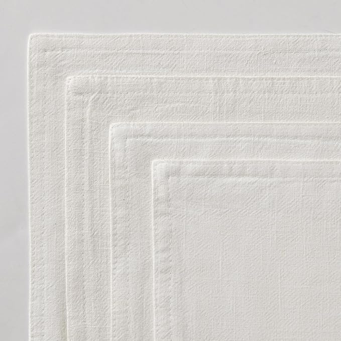 MIULEE Cream Linen Pillow Covers Pack of 4 Decorative Natural Solid Throw Pillow Covers Soft Accent Boho Farmhouse Couch Pillowcases Modern Spring Home Decors for Living Room Bed Sofa 24x24 Inch