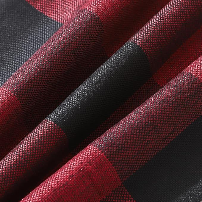 CARRIE HOME Red and Black Christmas Checkered Throw Pillow Covers 16x16 Set of 2 Outdoor Christmas Farmhouse Decor Pillows 16 x 16 for Patio Deck and Couch Sofa (No Pillow Inserts)
