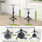 AZEAM Adjustable Plant Risers for Inside Pots, 2 PCS Planter Inserts Fillers 12"- 16" Raise for Large Flower Pots, Height Planter Lifter Stand with 4"-12" Top Support for Outdoor Indoor Plants
