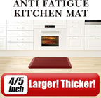 4/5 Inch Thick Kitchen Mats for Floor,Home & Kitchen Rug,Anti-Fatigue Mats,Waterproof Non-Slip Kitchen Mats,Comfort Standing Mat for Kitchen,Floor,Office,Sofa (17.3''x24'' Red)