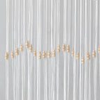 IOWER Macrame Curtain Beaded Doorway Panel White Boho Curtain for Bedroom Wedding Backdrop Room Divider Closet Apartment Living Room Kitchen Doors Home Decor 35''W x 70''L