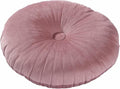 HLOVME Round Pillow Cushion for Couch Velvet Decorative Small Throw Pillow Solid Color for Living Room Bed Floor 13.7”, Dusty Pink