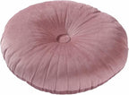 HLOVME Round Pillow Cushion for Couch Velvet Decorative Small Throw Pillow Solid Color for Living Room Bed Floor 13.7”, Dusty Pink
