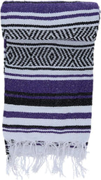 BlackCanyon Gear Falsa Blanket Rolled Cotton Blend OL124 Mexican Style Saddle Yoga Beach Blanket Aztec Throw Colorful Serape - 4FT x 6FT