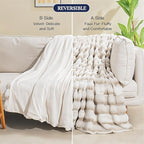 NEXHOME PRO Faux Fur Throw Blanket, Ultra Soft Cozy Warm Fuzzy Fluffy Plush Reversible Blanket for Couch, Sofa, Bed, Home Decor Gift, Tie-dye Sand 5060