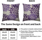 Purple Pillow Covers 22X22 Inch Set of 2, Dahlia Flower Spring Summer Floral Cream Decorative Throw Pillow Covers Outdoor Modern Farmhouse Cushion Case for Home Couch Sofa Bed Decor