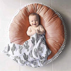 Large Floor Pillow Kids Round Floor Cushion Seating, 35 inches Big Circle Pillow, Round Pillows Seating for Children, Oversized Mat for Reading Nook Teepee Playroom Nursery Canopy Brown